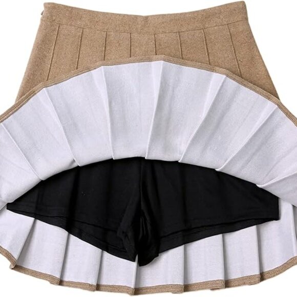Wool blend pleated skirt / skort - Picture 4 of 4